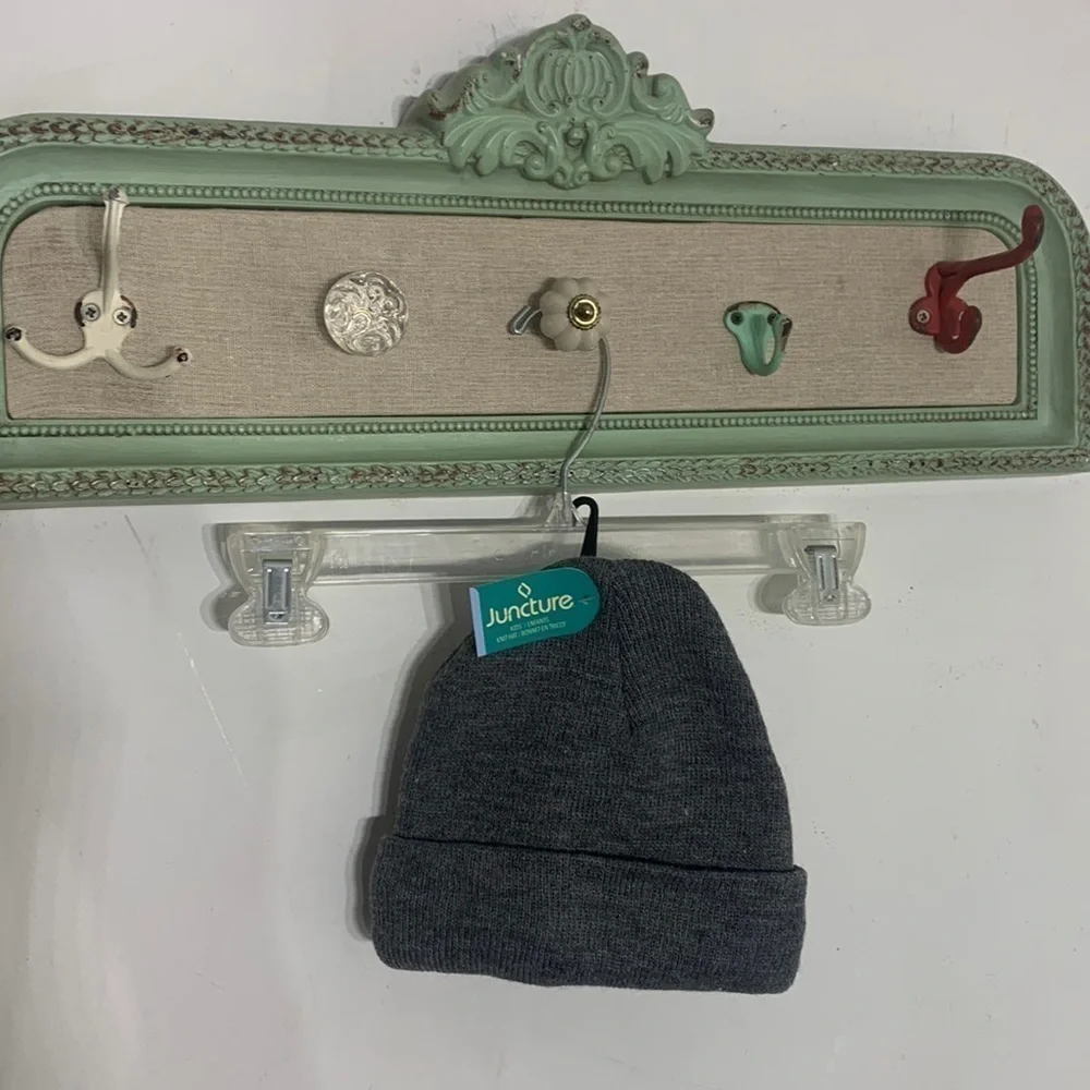 Gray kids knit fold over winter hat new with tags